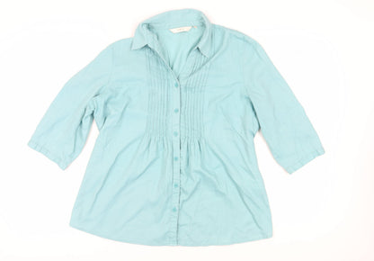 EWM Women's Blue Button-Up Shirt Size 18