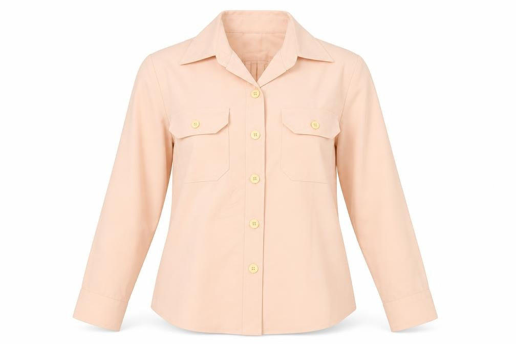 The Villager Women's Pink Button-Up Shirt, Size 14