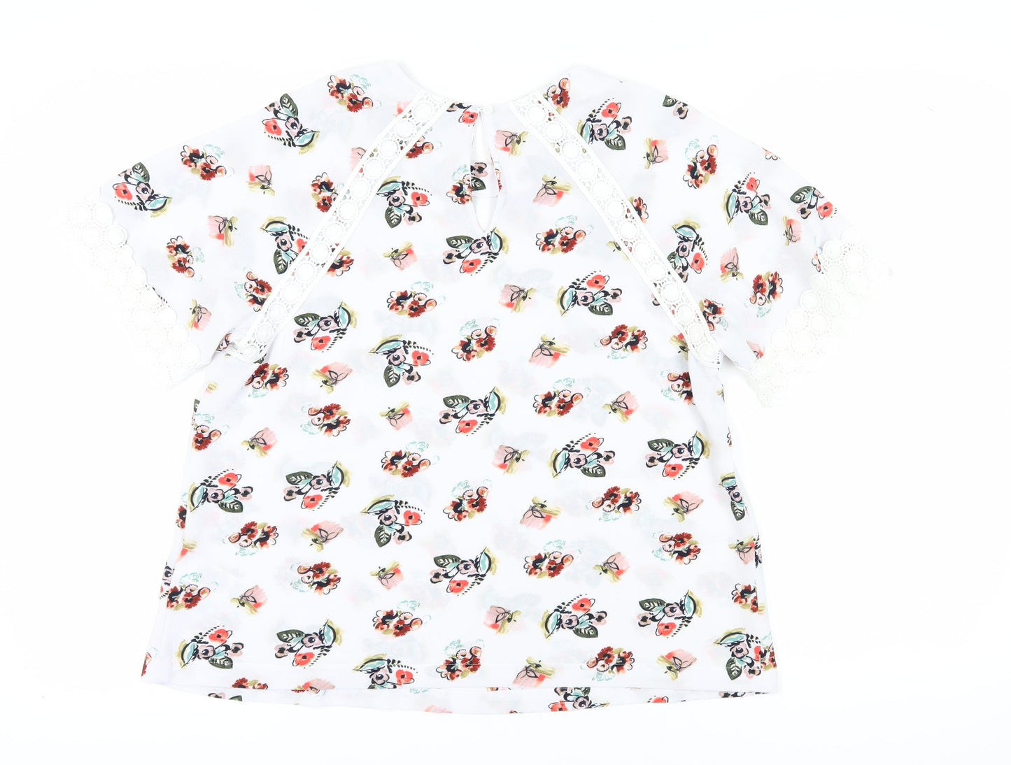 Marks and Spencer Women Ivory Floral Blouse, Size 14