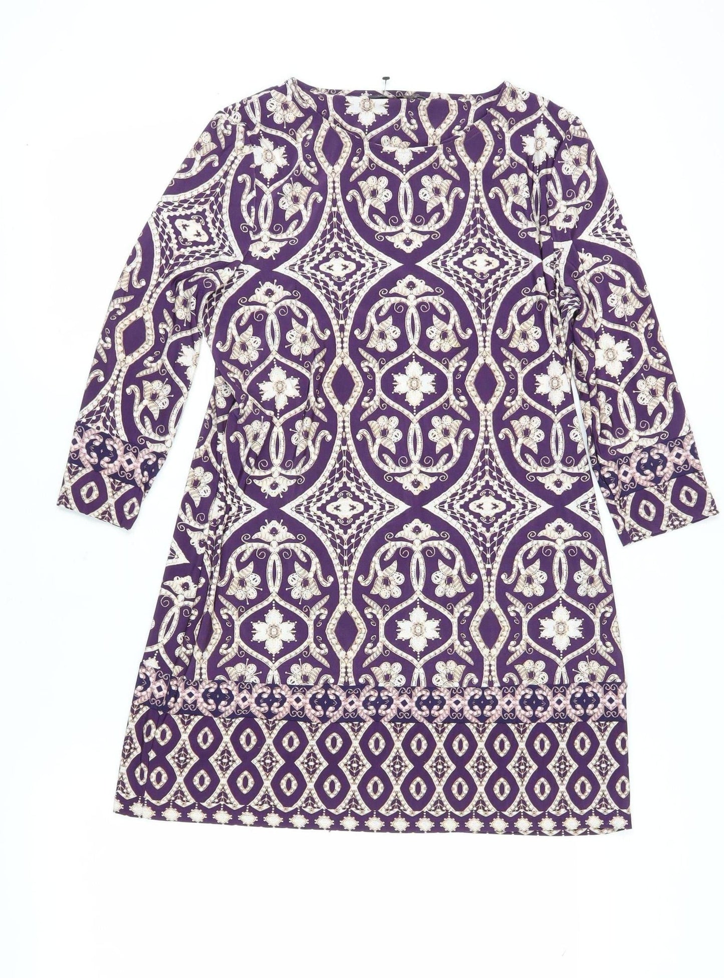 Marks and Spencer Women's Purple Geometric Shift Dress