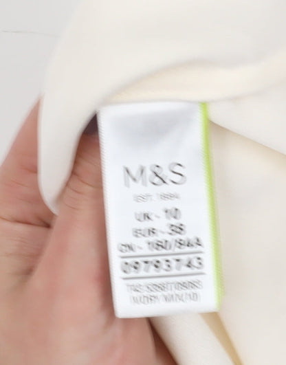Marks & Spencer Women’s Ivory Pleated Blouse, Size 10