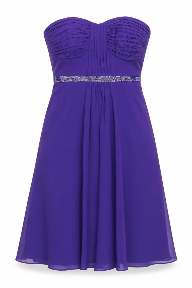 Coast Women's Purple Silk A-Line Strapless Dress