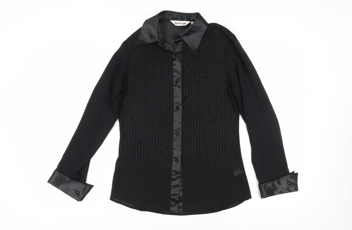 Kaleidoscope Black Button-Up Women's Size 10 Shirt