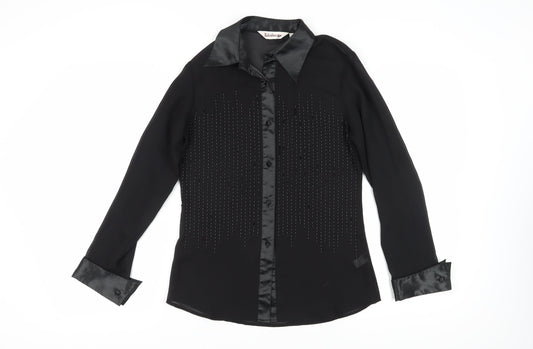 Kaleidoscope Black Button-Up Women's Size 10 Shirt