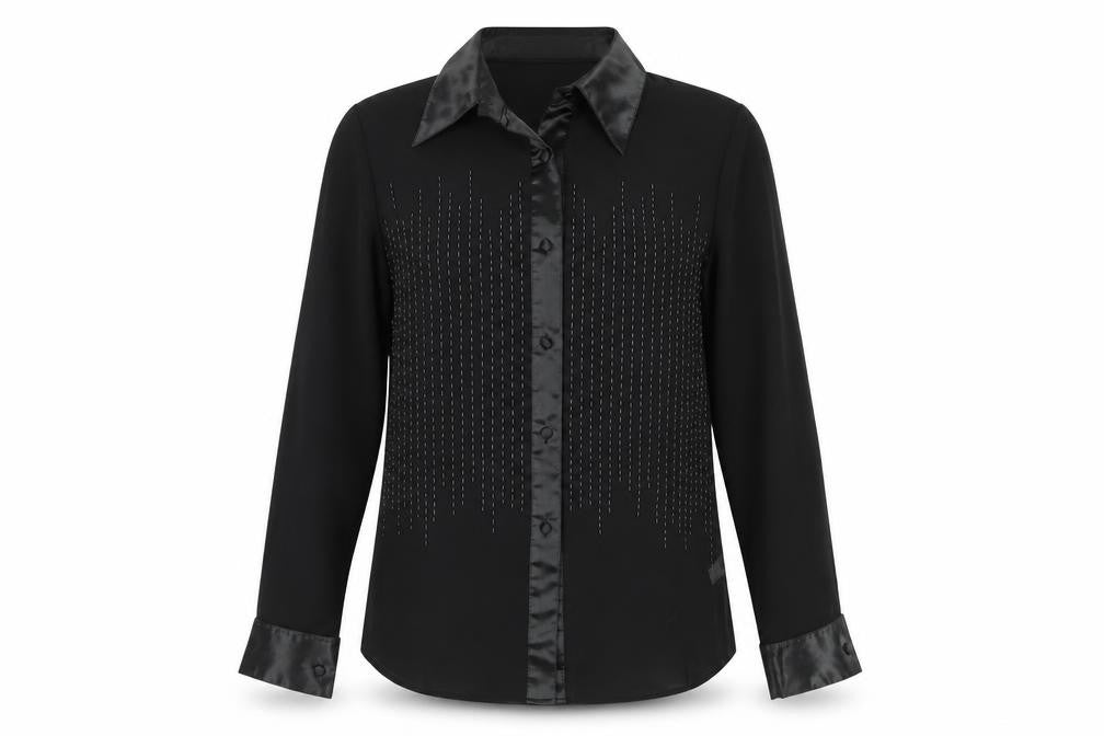 Kaleidoscope Black Button-Up Women's Size 10 Shirt