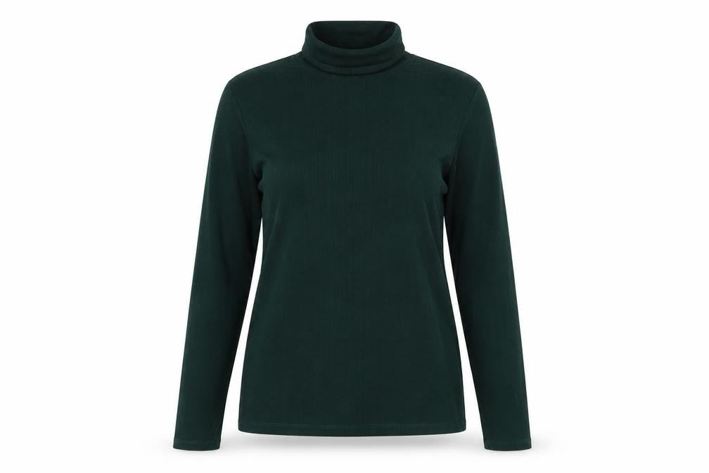 Warehouse Women's Green Roll Neck T-Shirt Size 14