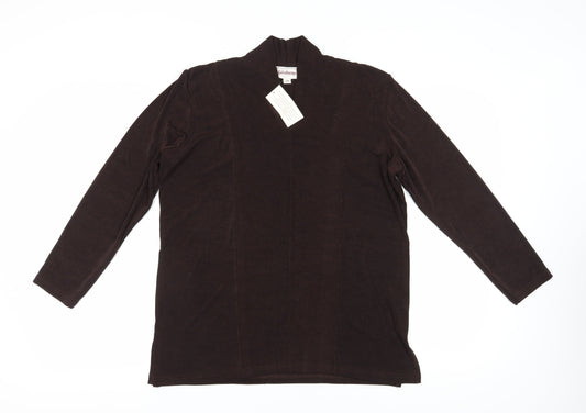 Kaleidoscope Women's Brown Blouse Size 16 V-Neck