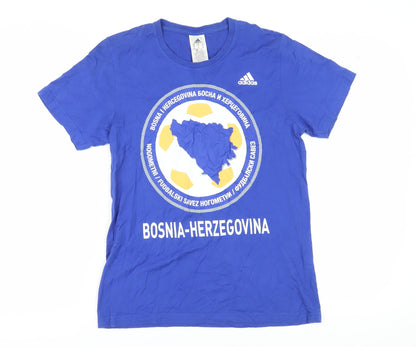 Additional front view of Adidas Men's Blue Medium Graphic T-Shirt