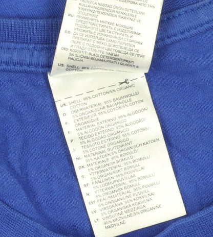 Close-up detail of Adidas Men's Blue Medium Graphic T-Shirt