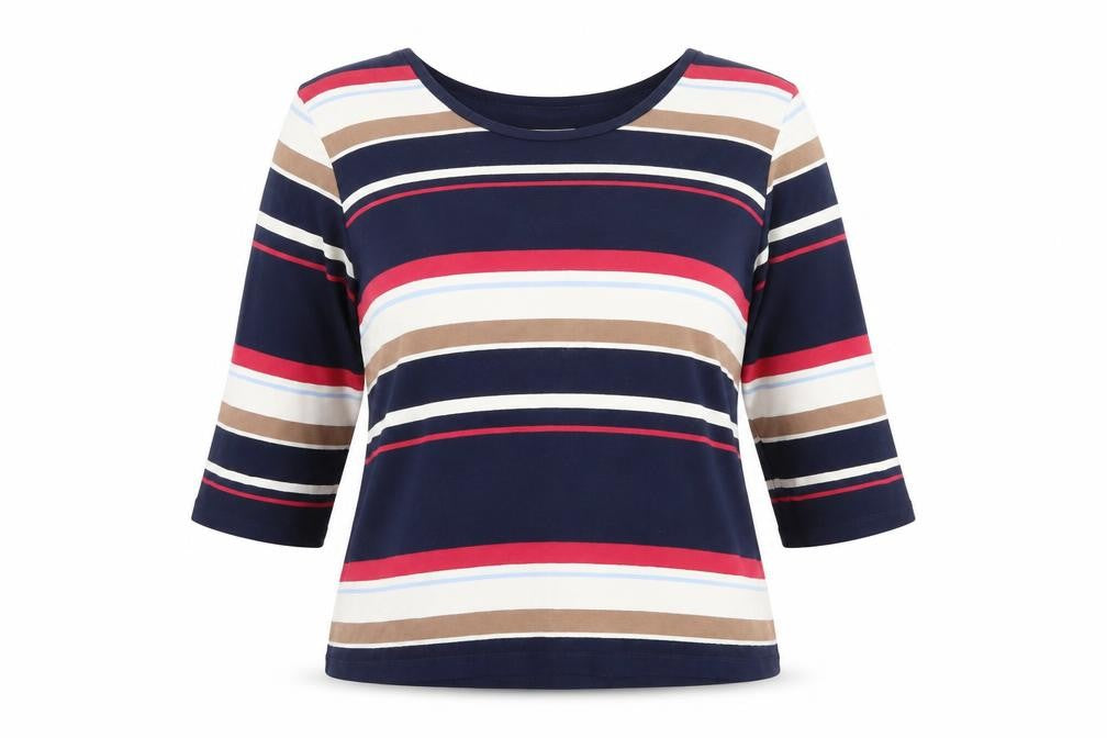 Marks & Spencer Multicoloured Women's Striped Basic T-Shirt