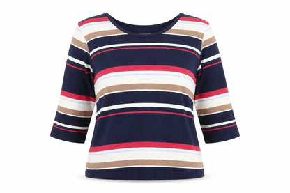 Marks & Spencer Multicoloured Women's Striped Basic T-Shirt