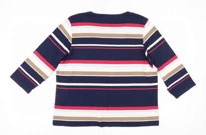 Marks & Spencer Multicoloured Women's Striped Basic T-Shirt