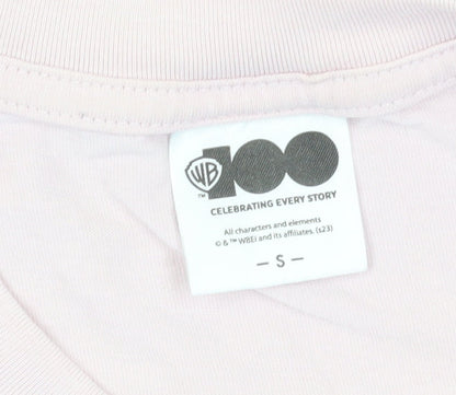 Close-up detail of Penny Wise IT Chapter 2 Pink Cotton T-Shirt, size S