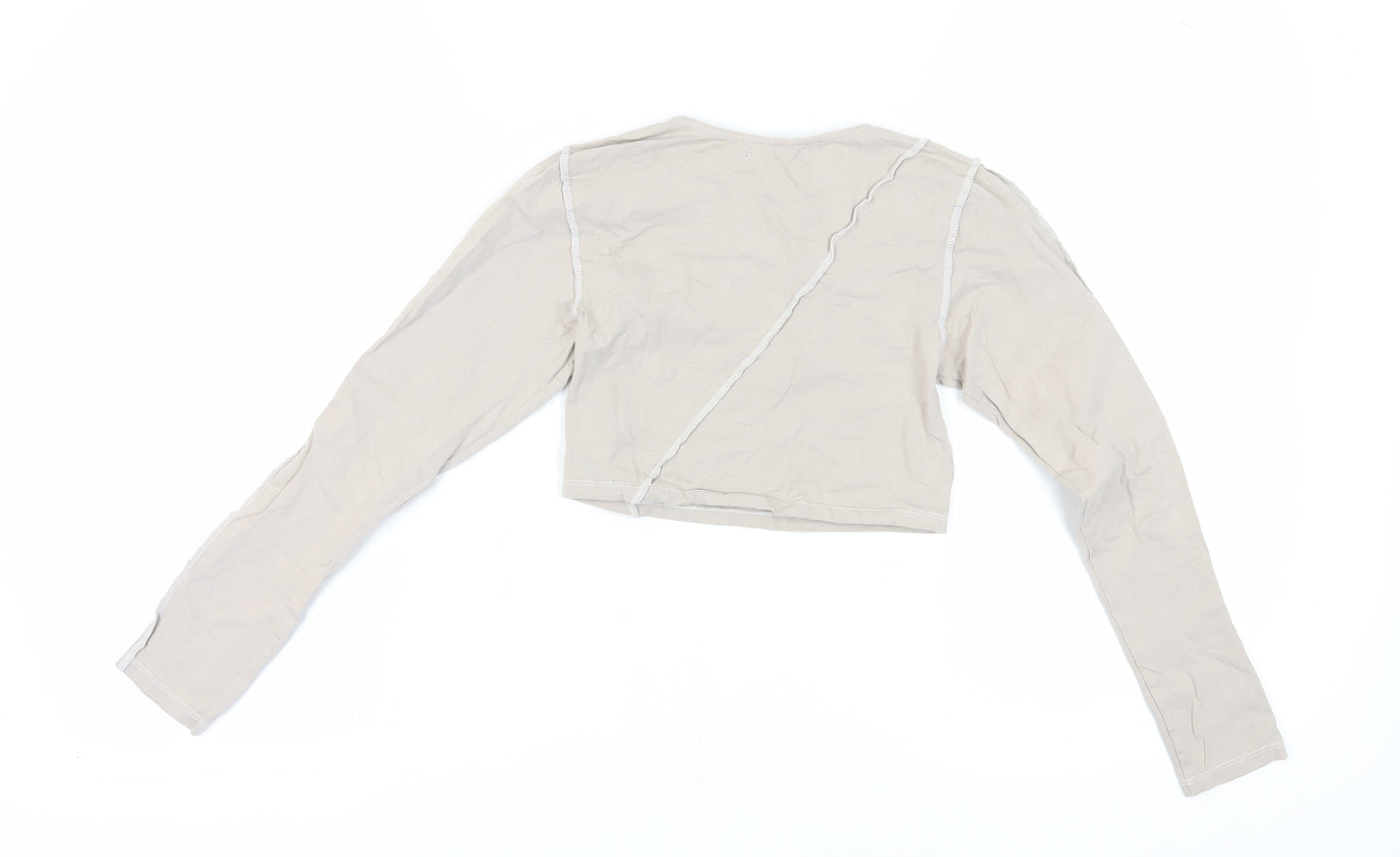 Motel Women's Beige Cropped Blouse Size S