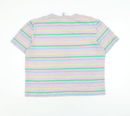Collusion Women's Multicoloured Striped T-Shirt Size 18