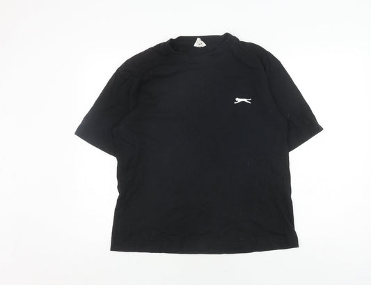 Slazenger Women's Black T-Shirt UK 8 Short Sleeve Crew Basic