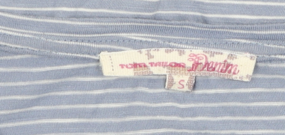 Tom Tailor Women's Blue Striped T-Shirt, Size S