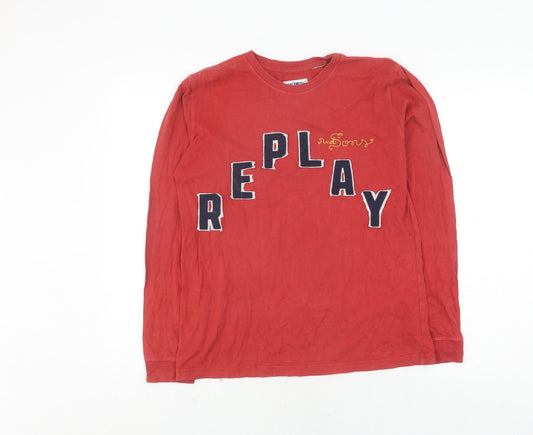 Replay and Sons Teens Red XL Pullover Logo Jumper
