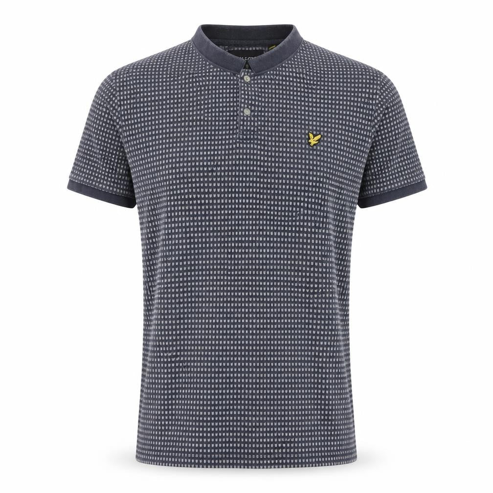 Lyle & Scott Men's Grey Geometric Polo Shirt L