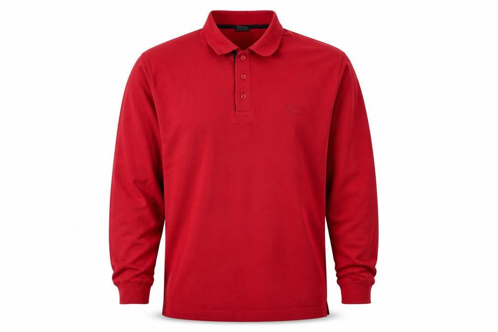 Cotton Traders Men's Red Henley Sweatshirt L