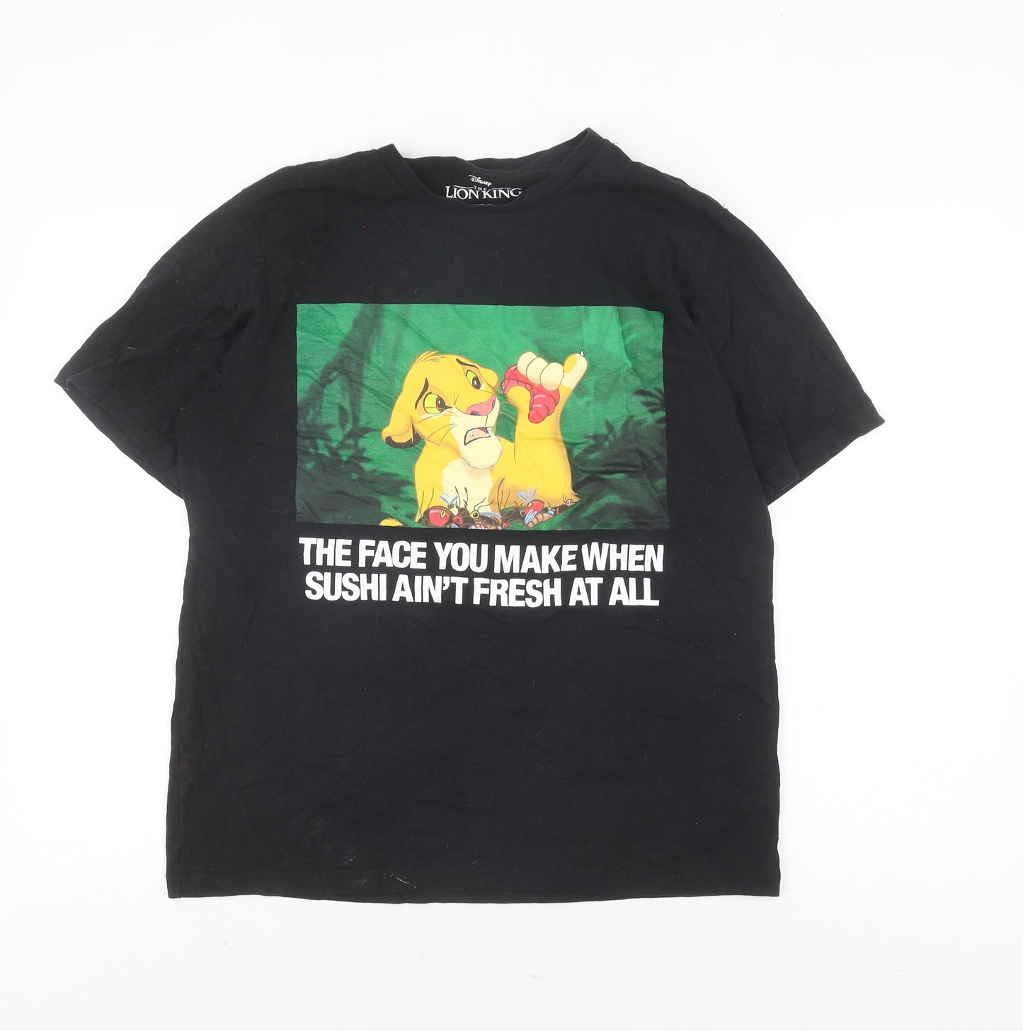 Pull&Bear Black Cartoon T-Shirt M Unisex Casual