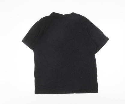 Preloved Pull&Bear Black Cartoon T-Shirt M Unisex Casual - Back