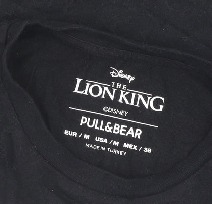 Preloved Pull&Bear Black Cartoon T-Shirt M Unisex Casual - Label