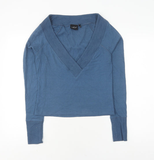 Urban Outfitters Women's Blue V-Neck Pullover Jumper - M