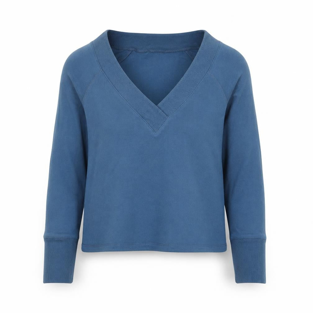 Urban Outfitters Women's Blue V-Neck Pullover Jumper - M