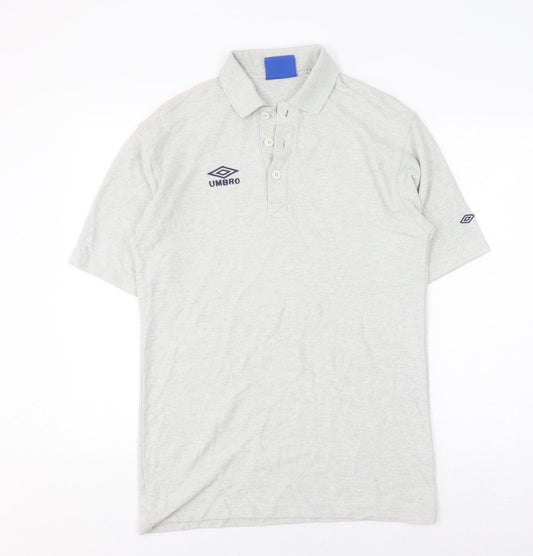 Umbro Men’s Grey Cotton Collared T-Shirt L