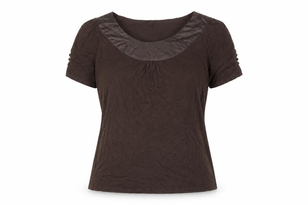 Monsoon Women's Brown Viscose Silk T-Shirt, Size 8