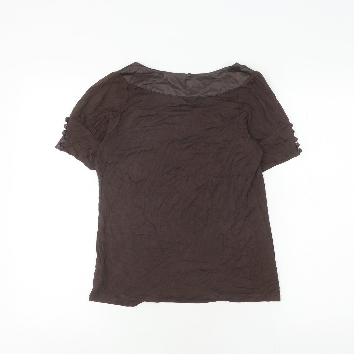 Monsoon Women's Brown Viscose Silk T-Shirt, Size 8