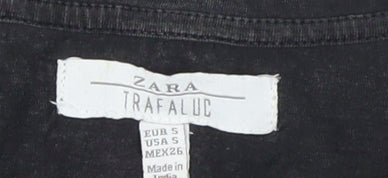 Zara Women's Black Rock T-Shirt S Slim Fit