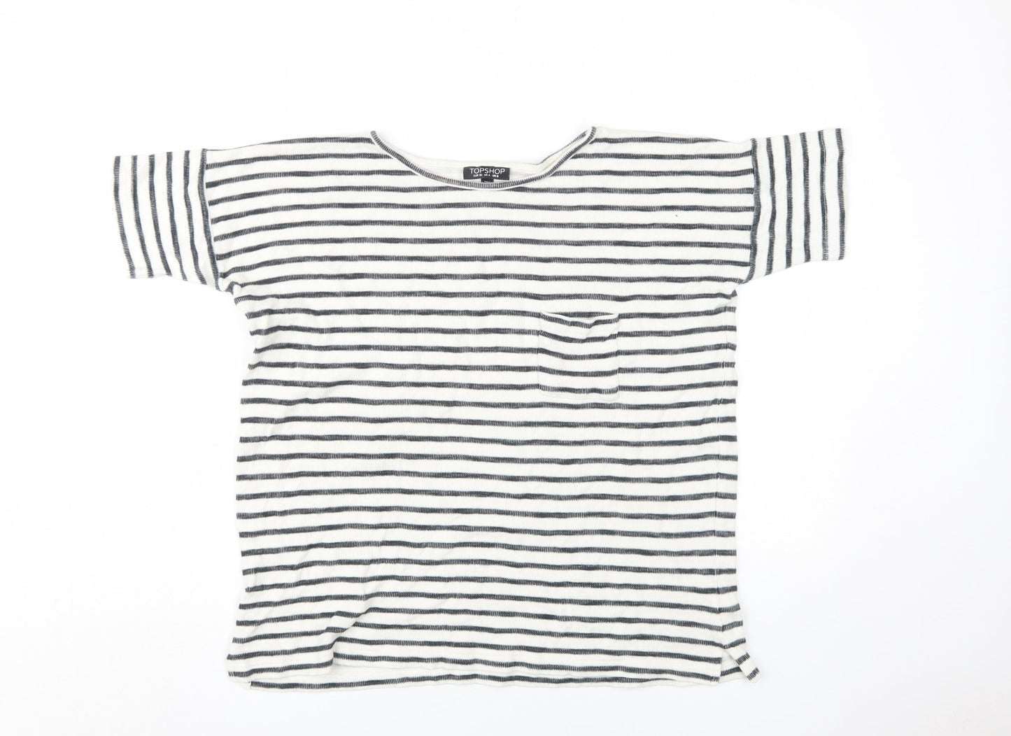 Topshop Women's Striped T-Shirt - Size 8 - Multicolour