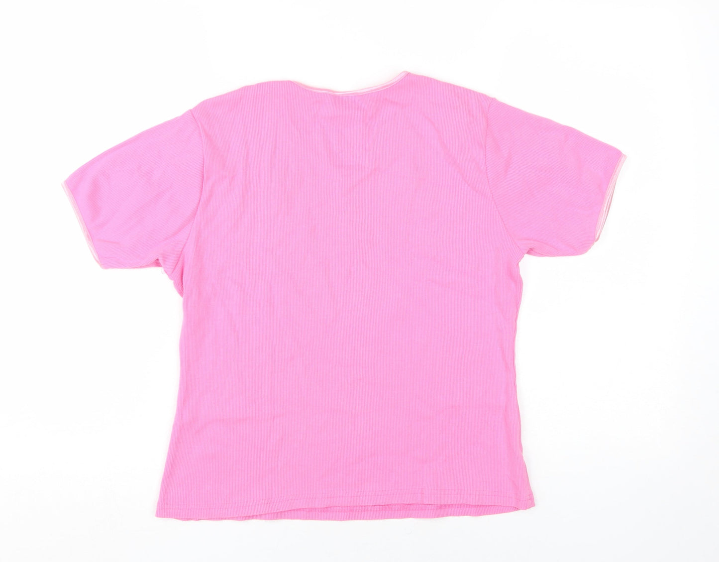 Joie de Vivre Women's Pink V-Neck T-Shirt, Size L