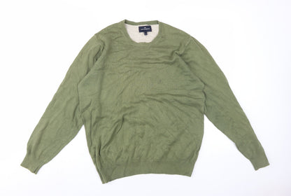 Marks & Spencer Men's Green Cotton Pullover Jumper M