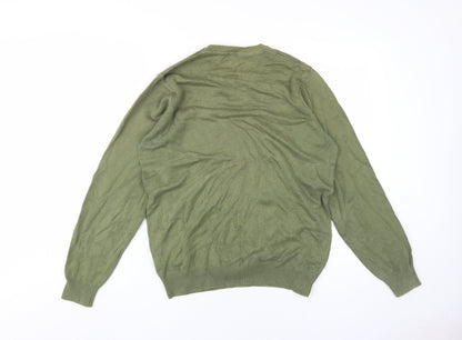 Marks & Spencer Men's Green Cotton Pullover Jumper M