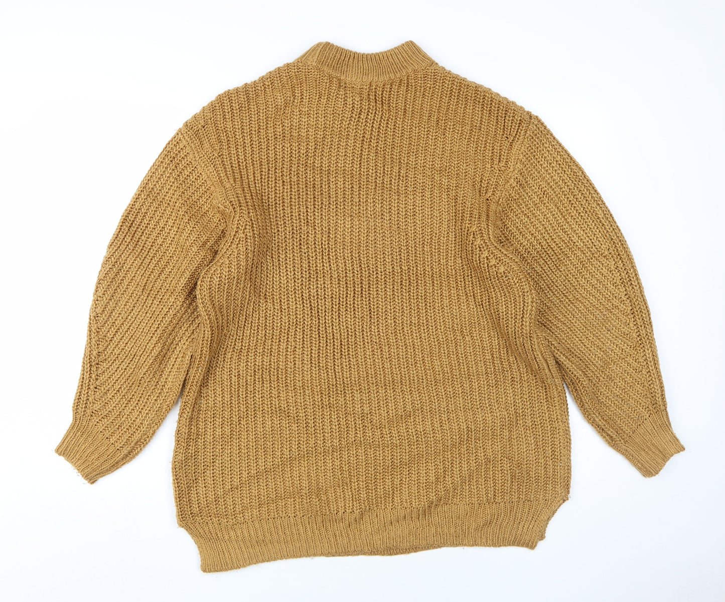 ASOS Women's Brown Chunky Knit Mock Neck Jumper Size 10