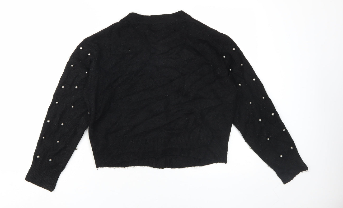 New Look Women's Black Beaded Cardigan V-Neck S