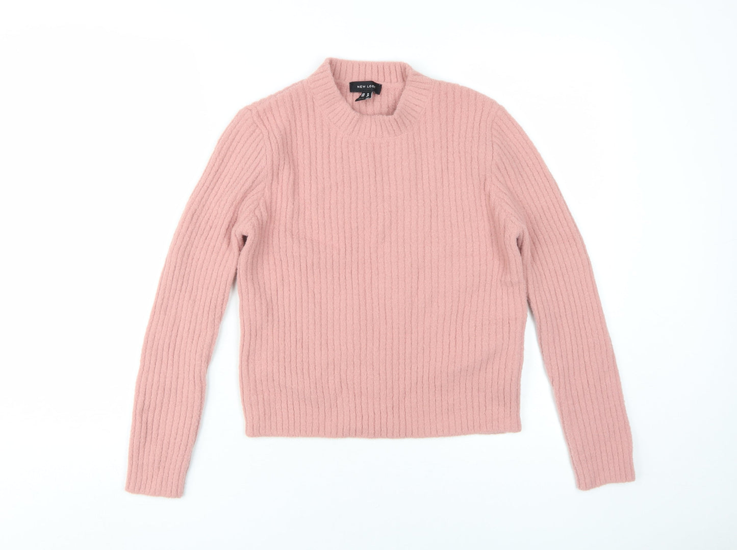New Look Women's Pink Mock Neck Pullover Jumper Size 10