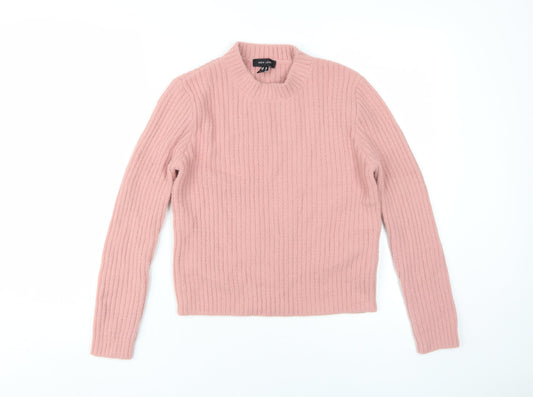 New Look Women's Pink Mock Neck Pullover Jumper Size 10