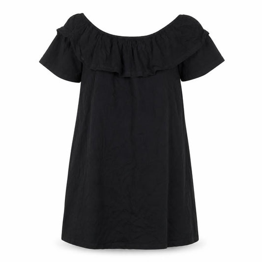 New Look Black Off-Shoulder Ruffle Dress UK 12