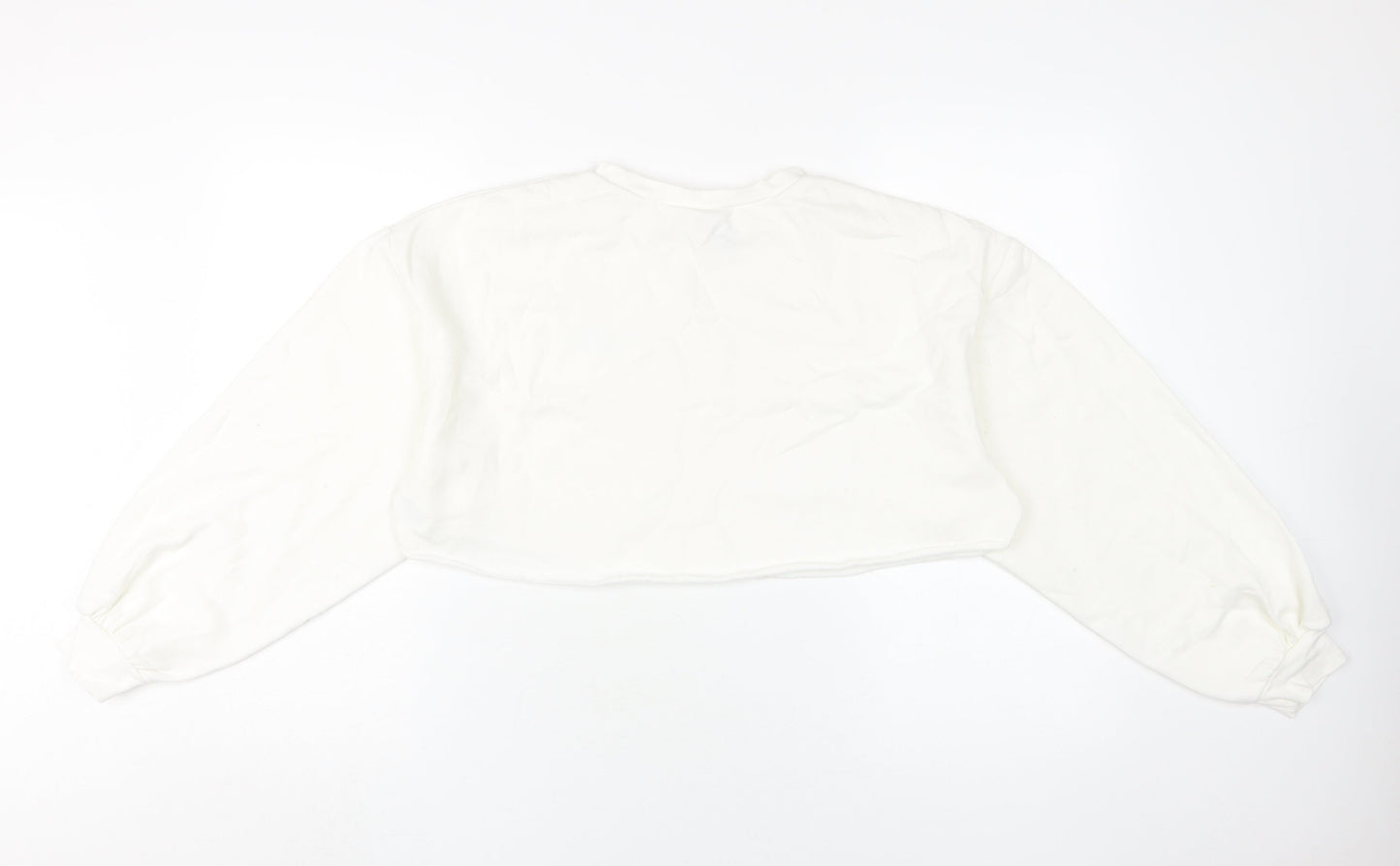 H&M Women's White Pullover Sweatshirt, Size 12