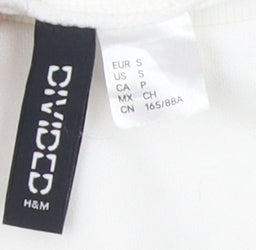 H&M Women's White Pullover Sweatshirt, Size 12