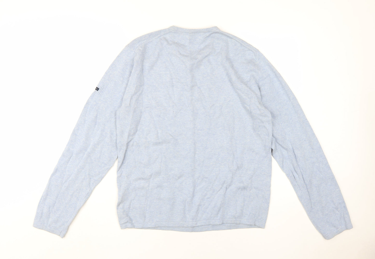 Melka Men's Blue V-Neck Pullover Jumper Medium