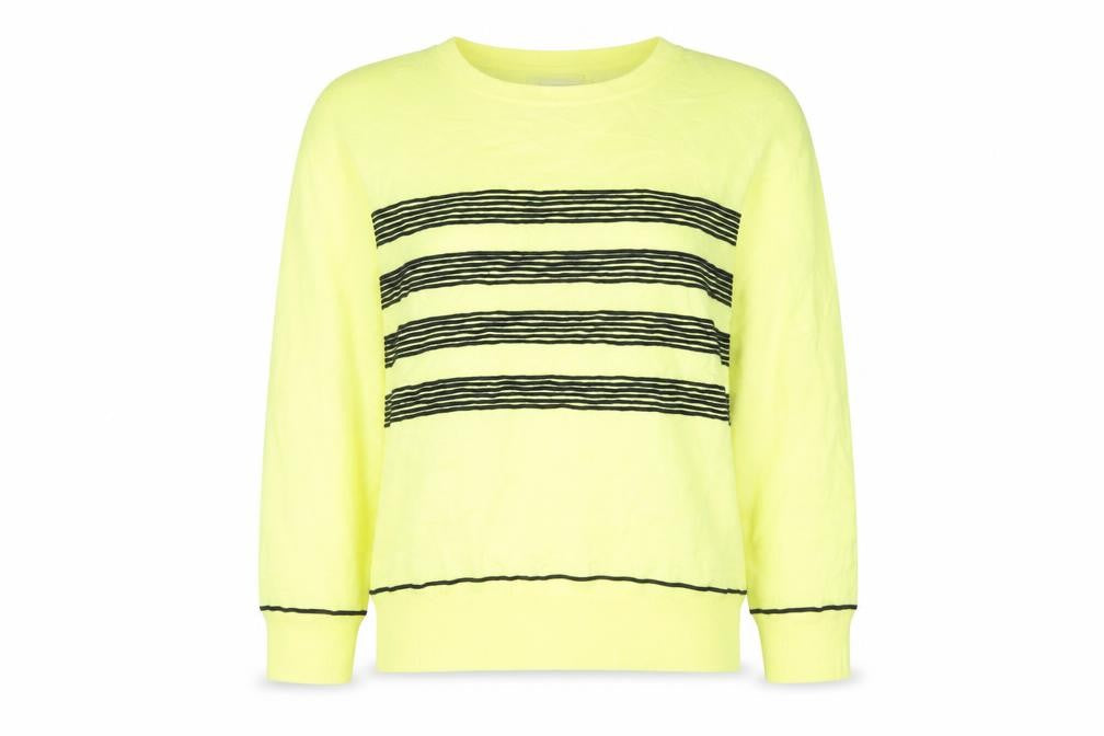 Bassini Women's Yellow Striped Pullover Jumper L