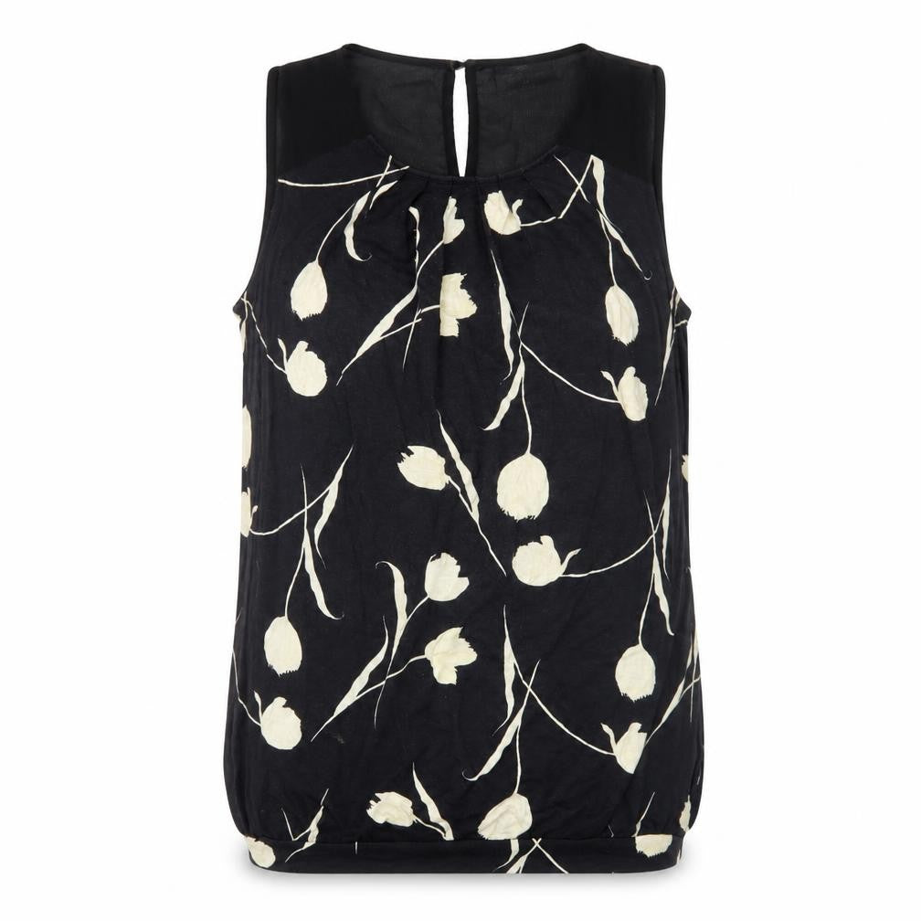 Next Women's Black Floral Sleeveless Blouse Size 12