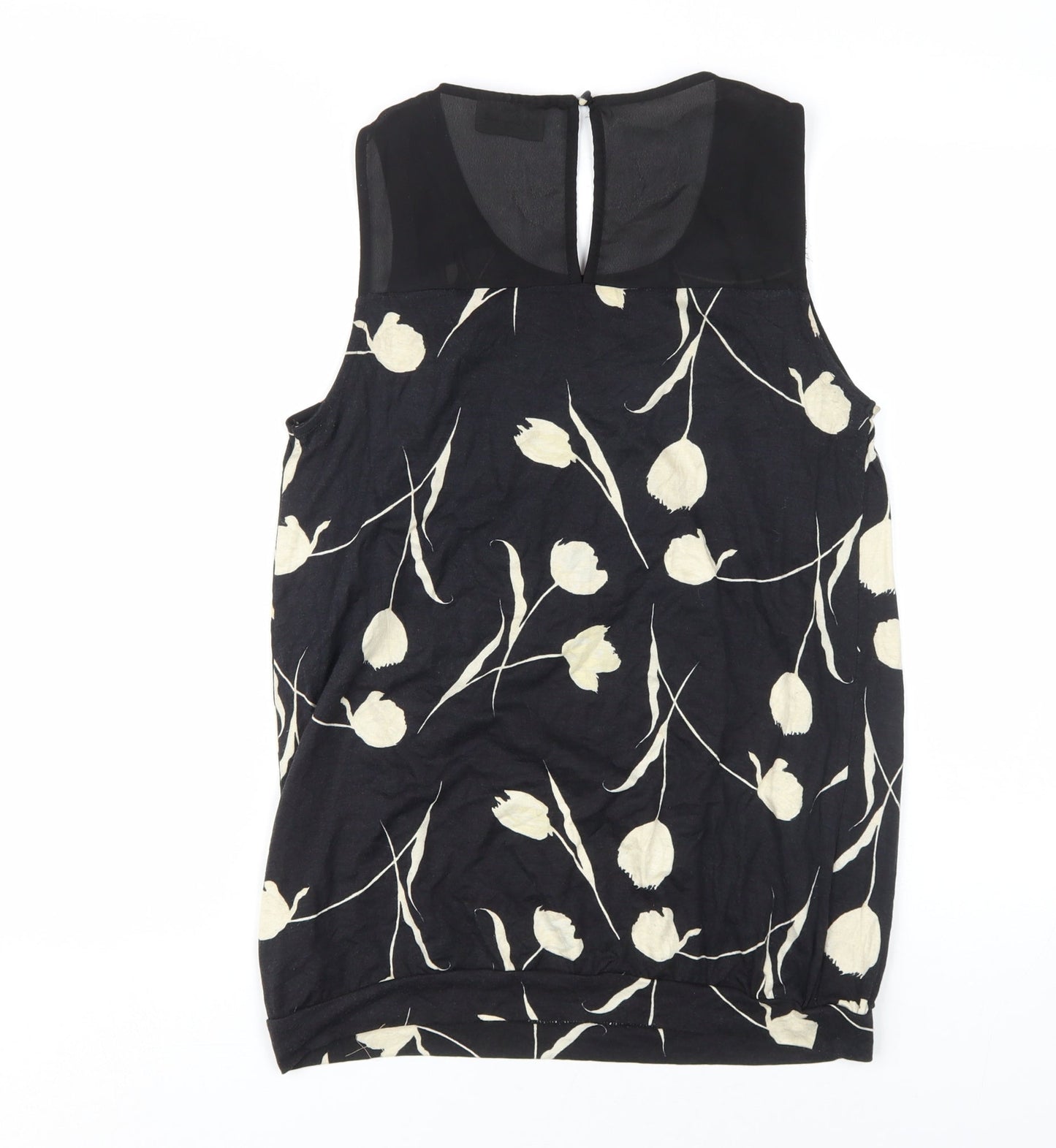 Next Women's Black Floral Sleeveless Blouse Size 12