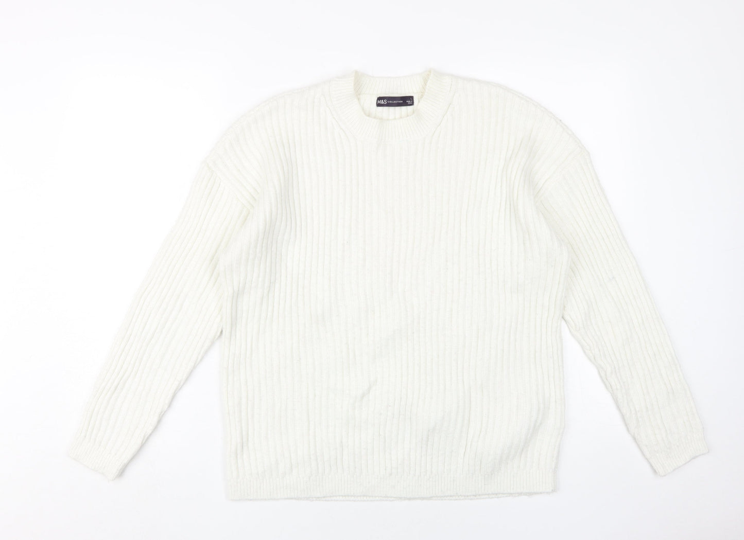 Marks and Spencer Women's White Pullover Jumper L