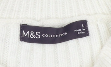 Marks and Spencer Women's White Pullover Jumper L